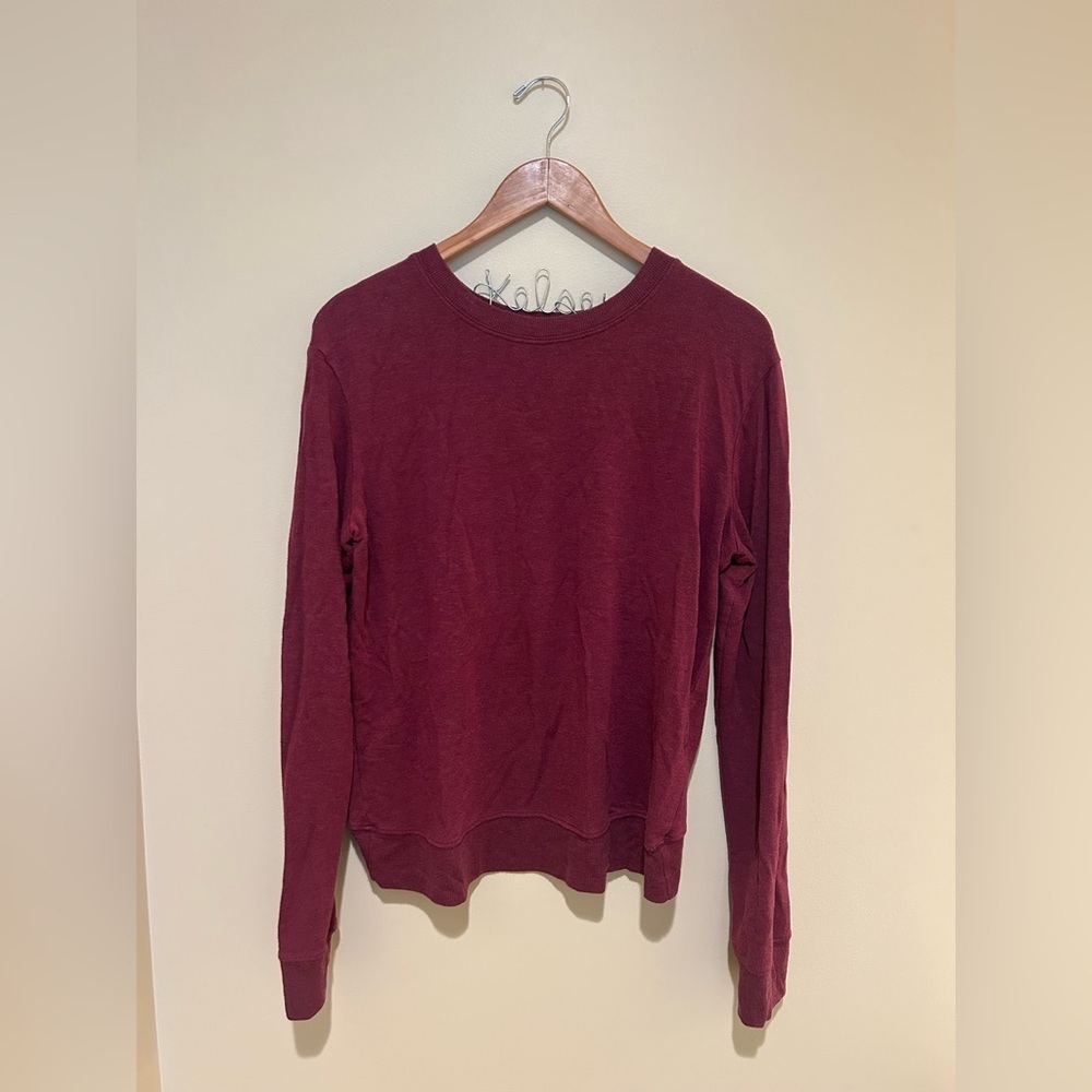 Spiritual Gangster Maroon Long Sleeve Sweatshirt With Draped Back Size Large